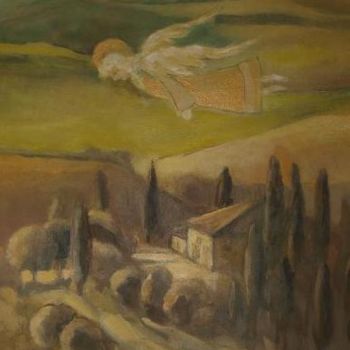 Peinture intitulée "ANGEL" par Anna  Bardzka, Œuvre d'art originale, Huile