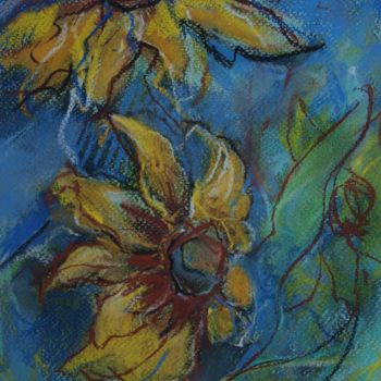 Malerei mit dem Titel "FLOWERS FROM MY  GA…" von Anna  Bardzka, Original-Kunstwerk, Pastell