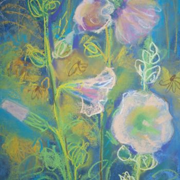 Painting titled "MALLOW   FROM  MY…" by Anna  Bardzka, Original Artwork, Pastel