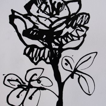 Desenho intitulada "ROSA" por Anna  Bardzka, Obras de arte originais, Tinta