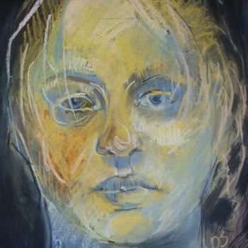 Peinture intitulée "AUTOPORTRET NA CZAR…" par Anna  Bardzka, Œuvre d'art originale, Aquarelle