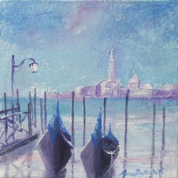Pintura intitulada "Scorcio Veneziano" por Anna Battistotti, Obras de arte originais, Acrílico