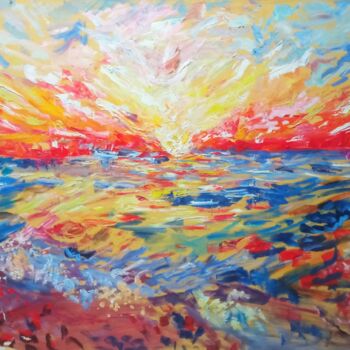 Peinture intitulée "Скучая по морю" par Anna Bazan, Œuvre d'art originale, Huile