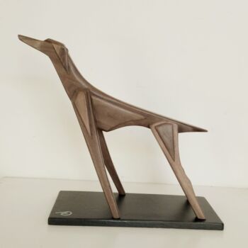 Escultura titulada "Geometric dog" por Anna Beltrame A＋D Art, Obra de arte original, Madera