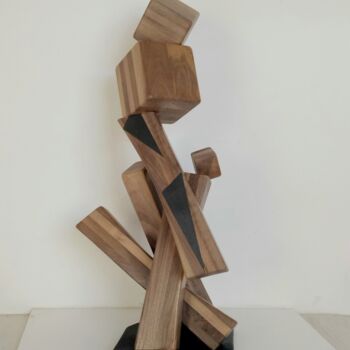 Sculptuur getiteld "Babele" door Anna Beltrame A＋D Art, Origineel Kunstwerk, Hout