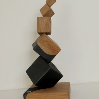 Skulptur mit dem Titel "Cubik-6" von Anna Beltrame A＋D Art, Original-Kunstwerk, Holz
