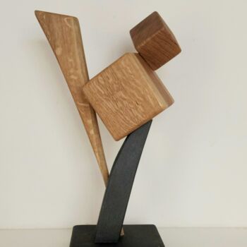 Sculpture intitulée "Grande cubo in rove…" par Anna Beltrame A＋D Art, Œuvre d'art originale, Bois