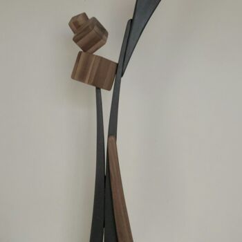 Sculpture titled "Cubismo di noce-7" by Anna Beltrame A＋D Art, Original Artwork, Wood