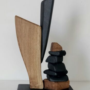 Skulptur mit dem Titel "Dolmen con forme" von Anna Beltrame A＋D Art, Original-Kunstwerk, Holz