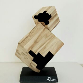 Skulptur mit dem Titel "Da padre in figlio" von Anna Beltrame A＋D Art, Original-Kunstwerk, Holz