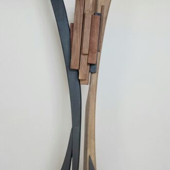Sculpture titled "Dolmen con segmenti" by Anna Beltrame A＋D Art, Original Artwork, Wood