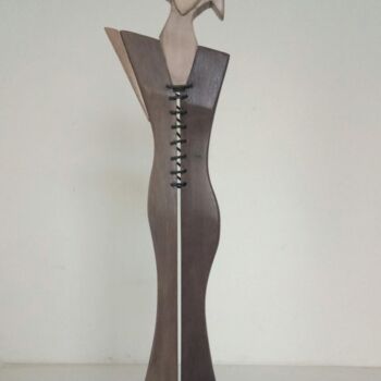 Skulptur mit dem Titel "Lady" von Anna Beltrame A＋D Art, Original-Kunstwerk, Holz