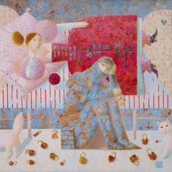 Картина под названием "Last Lock" - Anna Berezovskaya, Подлинное произведение искусства, Масло