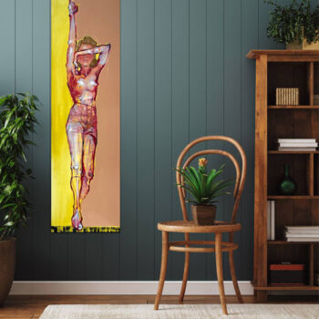 Painting titled "FEMALE ENERGY - gol…" by Anna Bondar, Original Artwork, Oil