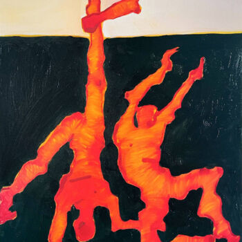 Картина под названием "UP PAINTING" - Anna Bondar, Подлинное произведение искусства, Масло Установлен на Деревянная рама для…