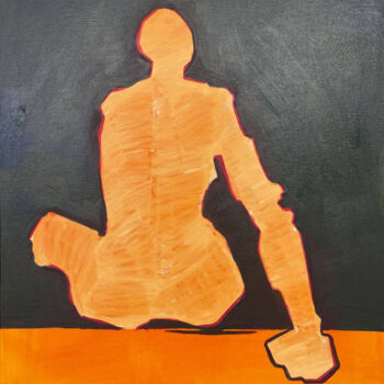 Painting titled "GROUNDING FEMALE EN…" by Anna Bondar, Original Artwork, Oil Mounted on Wood Stretcher frame