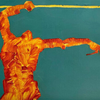 Картина под названием "A THREAD" - Anna Bondar, Подлинное произведение искусства, Масло Установлен на Деревянная рама для но…