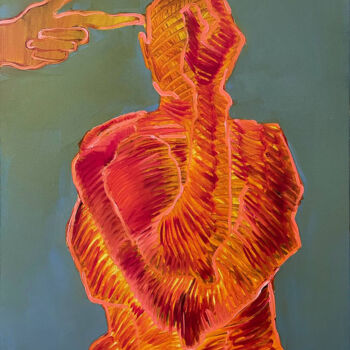 Painting titled "CONTROL" by Anna Bondar, Original Artwork, Oil Mounted on Wood Stretcher frame