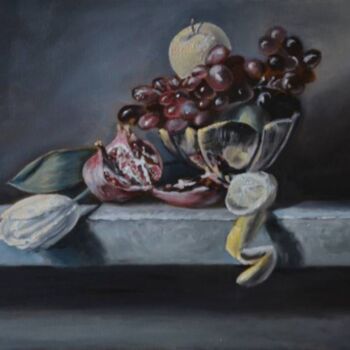 Ζωγραφική με τίτλο "Still life in the p…" από Anna Brazhnikova, Αυθεντικά έργα τέχνης, Λάδι Τοποθετήθηκε στο Ξύλινο φορείο σ…
