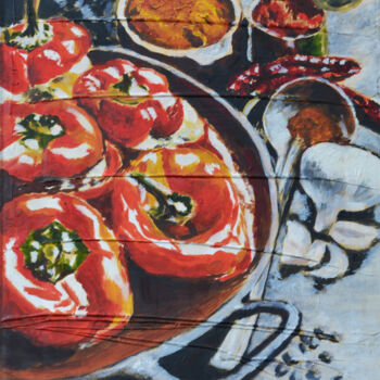 Ζωγραφική με τίτλο "Hungarian still lif…" από Anna Brazhnikova, Αυθεντικά έργα τέχνης, Λάδι Τοποθετήθηκε στο Ξύλινο φορείο σ…