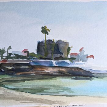 Painting titled "Canarian Islands |…" by Anna Brazhnikova, Original Artwork, Watercolor