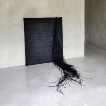 "Flecos seductores" başlıklı Tekstil Sanatı Anna Carmona tarafından, Orijinal sanat, Kumaş Ahşap Sedye çerçevesi üzerine mon…