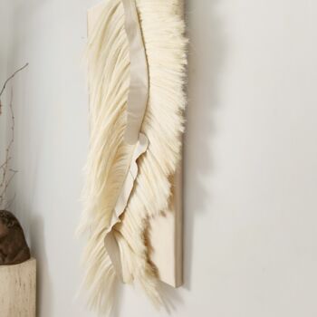 Textile Art με τίτλο "Flow" από Anna Carmona, Αυθεντικά έργα τέχνης, Υφαντικές ίνες Τοποθετήθηκε στο Ξύλινο φορείο σκελετό