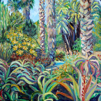 Painting titled "park in Valencia" by Anna Churyukina, Original Artwork, Oil