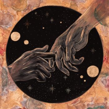 Pittura intitolato "Cosmic Touch - Touc…" da Anna Colt, Opera d'arte originale, Inchiostro
