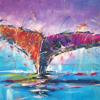 Картина под названием "Queue de baleine" - Anna Corta, Подлинное произведение искусства, Акрил Установлен на Деревянная рама…