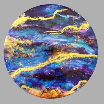 Painting titled "circle resin art #28" by Anna Dashcam, Original Artwork