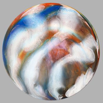 Картина под названием "circle resin art #5" - Anna Dashcam, Подлинное произведение искусства, Акрил