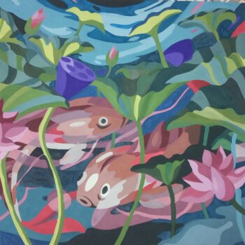 Peinture intitulée "Рибини" par Anna Drozdova, Œuvre d'art originale, Gouache