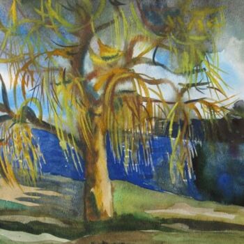 Painting titled "Willow" by Anna Duyunova, Original Artwork, Other