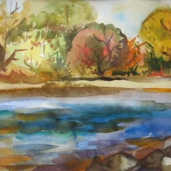 Painting titled "The autumn day" by Anna Duyunova, Original Artwork, Oil