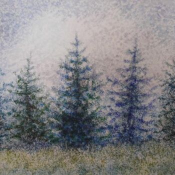 Malerei mit dem Titel "First snow" von Anna Duyunova, Original-Kunstwerk, Öl