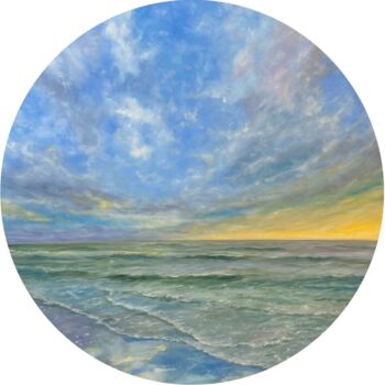 Painting titled "The sky in the refl…" by Anna Evtushenko, Original Artwork, Oil
