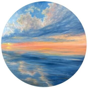 Painting titled "Sunset calm." by Anna Evtushenko, Original Artwork, Oil