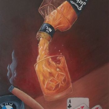 Painting titled "Jack Daniel's" by Anna Firefly, Original Artwork, Oil