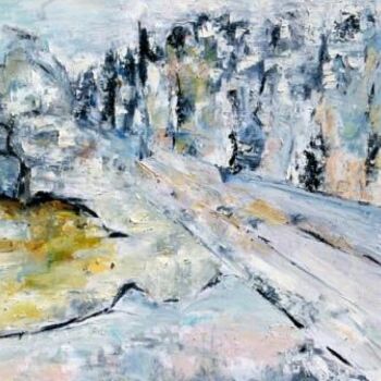 Painting titled "„Interupted road”" by Anna Forycka- Putiatycka, Original Artwork, Oil