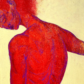 Pintura intitulada "Red emotions" por Anna Gaikovich, Obras de arte originais, Acrílico