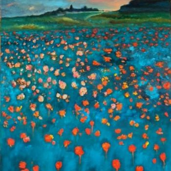 Painting titled "Poppies / Papaperi…" by Anna Gianotti, Original Artwork, Oil