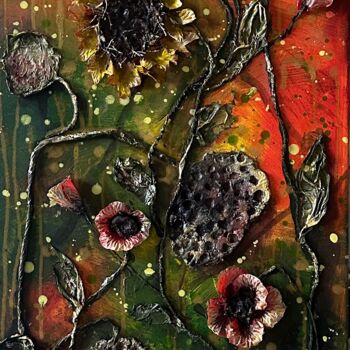 Painting titled "Sommer Blumen" by Anna Gold, Original Artwork, Acrylic