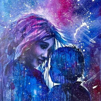 Painting titled "You are my universe" by Anna Gold, Original Artwork, Acrylic