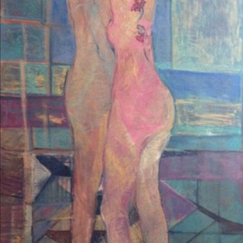 Painting titled "Lovers" by Anna Grochowska, Original Artwork, Oil