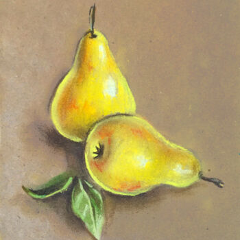 Malerei mit dem Titel "Pears" von Anna Inozemtseva, Original-Kunstwerk, Pastell