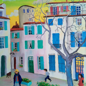 Pintura intitulada "Le vieux Marseille" por Anna-Karin Eriksson Van Haver, Obras de arte originais, Óleo Montado em Armação…