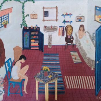 Malerei mit dem Titel "Intimité" von Anna-Karin Eriksson Van Haver, Original-Kunstwerk, Öl
