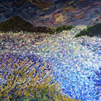 Painting titled "Lavender Sea" by Anna Killinger, Original Artwork, Acrylic
