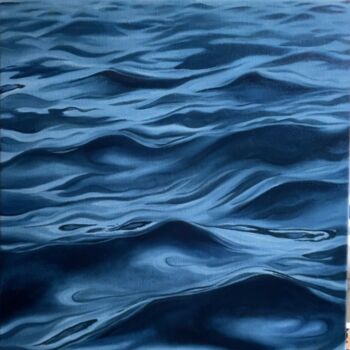 Painting titled "Water" by Anna Klimova, Original Artwork, Oil Mounted on Wood Stretcher frame